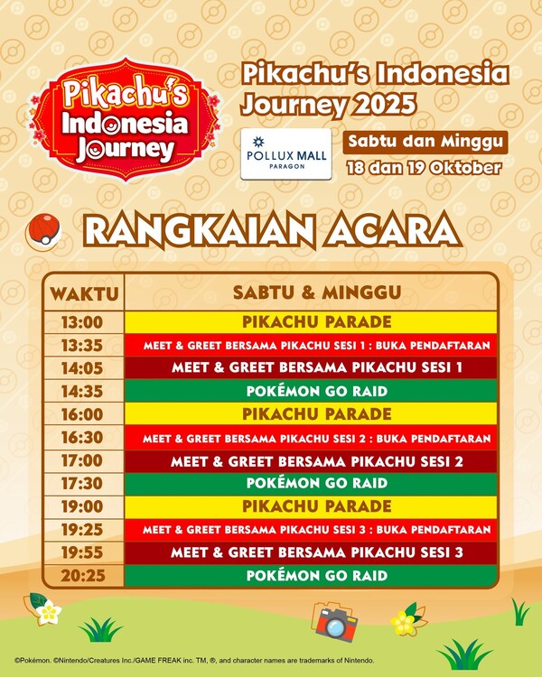 Pikachu's Indonesia Journey in Semarang Schedule